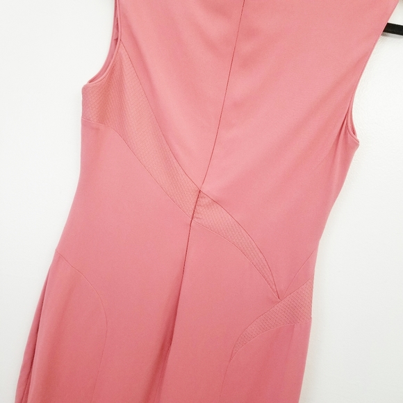 Reiss Danielle Pink Sheath Dress Textured Swirls 8 - Picture 5 of 9